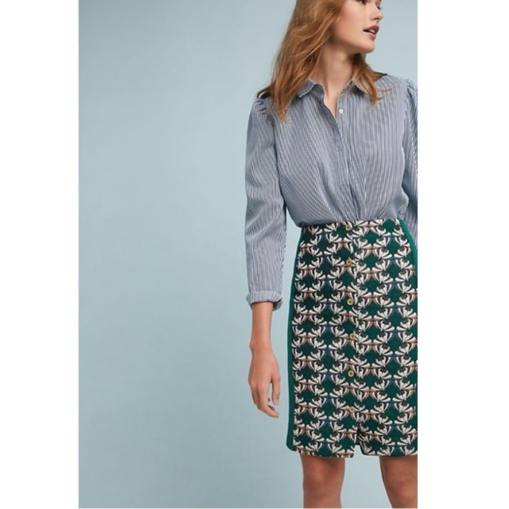 Anthropologie Dolan Left Coast Collection Pencil Skirt Button Down Sz S
